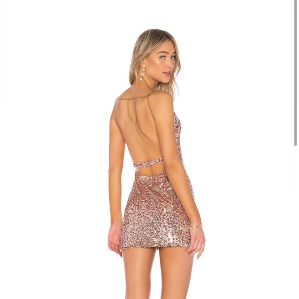 H:ours Vega Sequin Mini Dress in Quarts